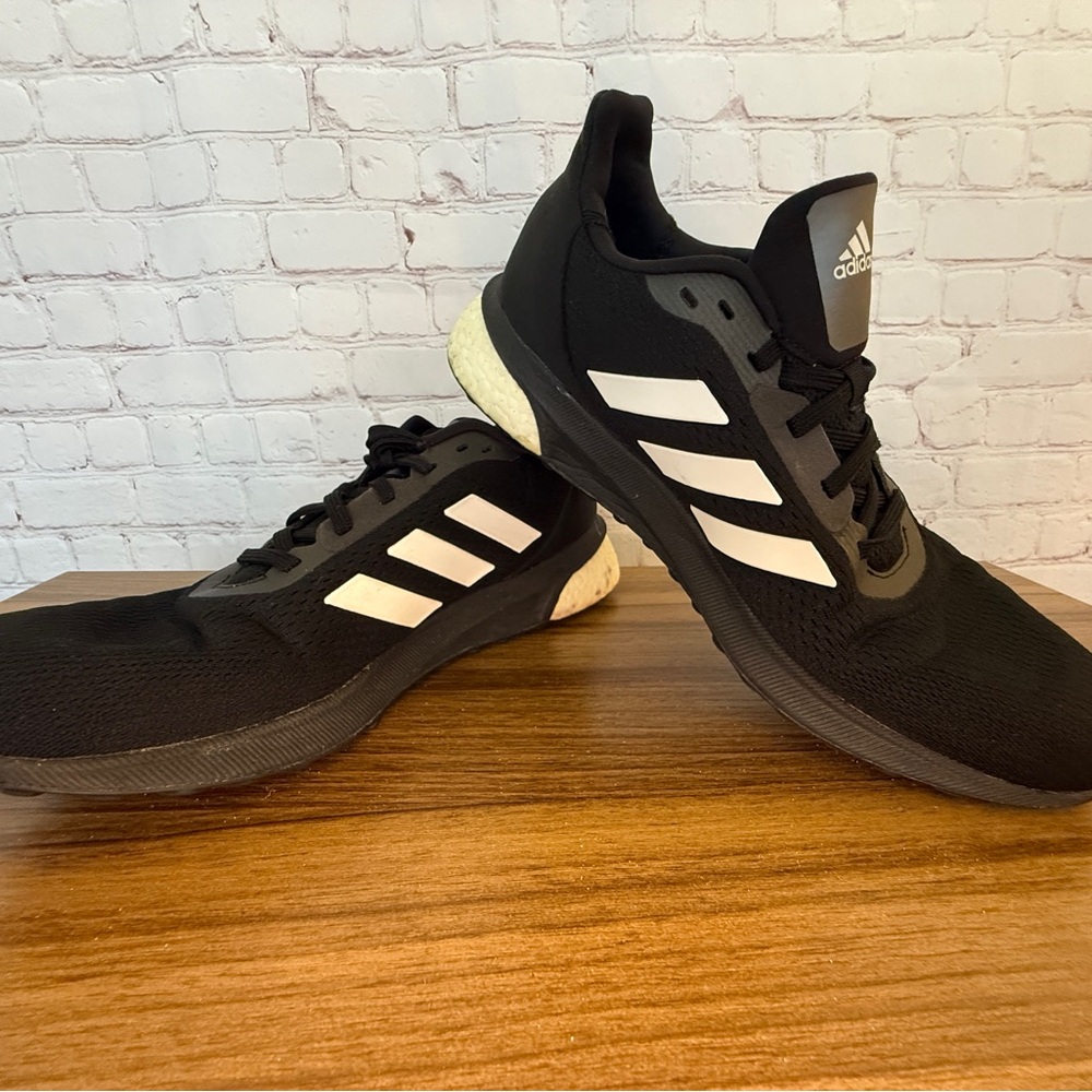 Adidas Boost Black Sneakers with White Stripes
